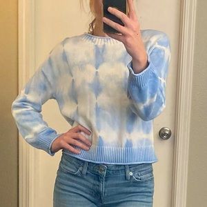 Elizabeth and James Blue and White Sweater